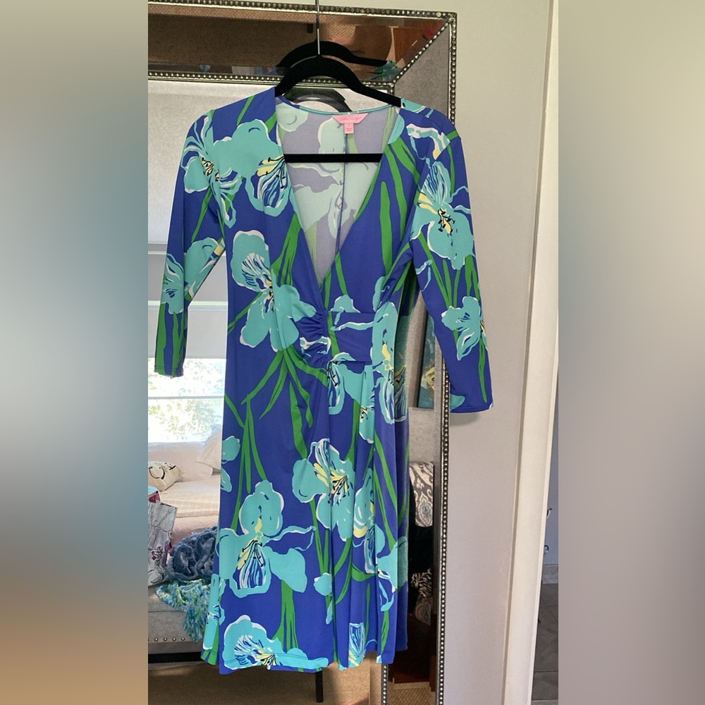 Lilly Pulitzer Blue and Green Floral Dress